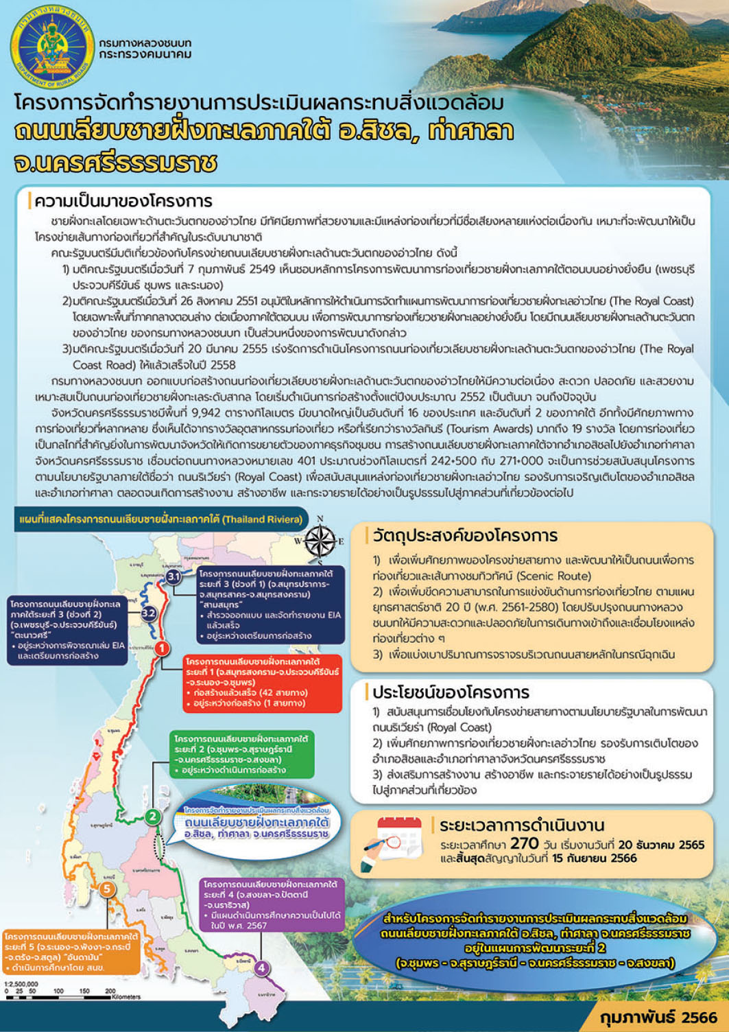 โครงการจัดทำร้ายงานการประเมินผลกระทบสิ่งแวดล้อม ถนนเลียบชายฝั่งทะเลภาคใต้ อ.สิชล, ท่าศาลา จ.นครศรีธรรมราช